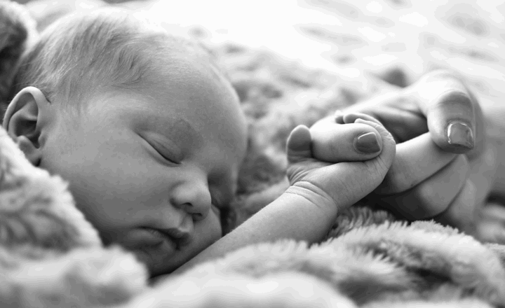 un bebé durmiendo en una sesión de fotografías newborn